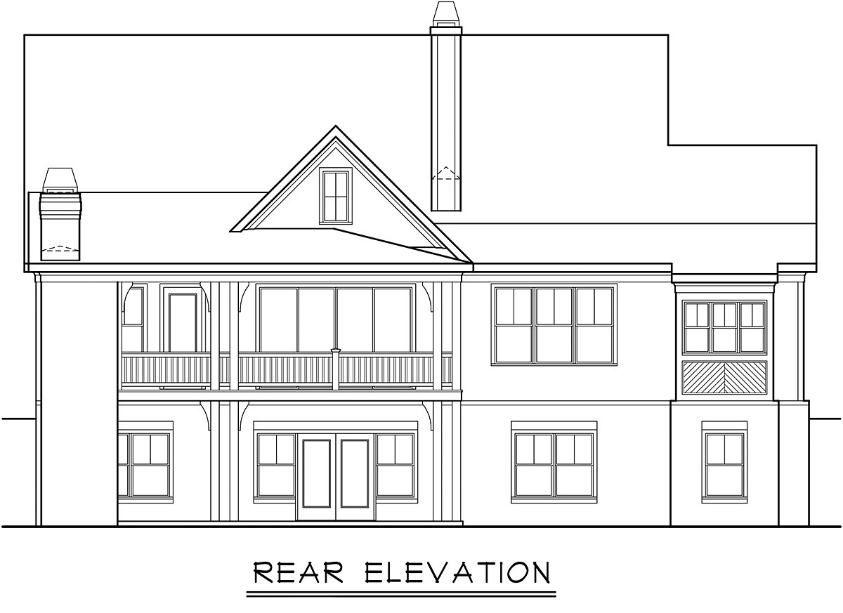 Craftsman Farmhouse Rear Elevation of Plan 83151