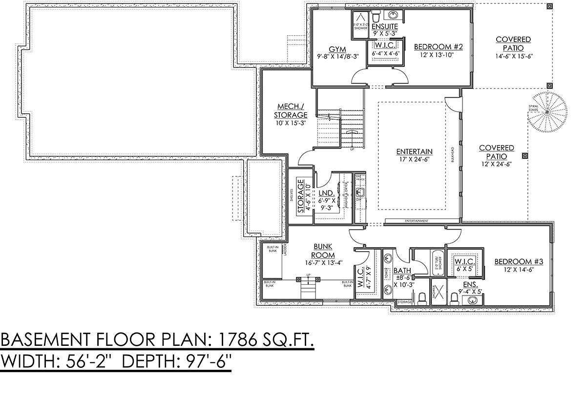 Farmhouse Lower Level of Plan 83314