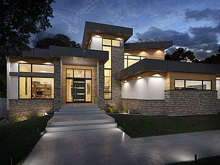 Contemporary Modern Elevation of Plan 83316