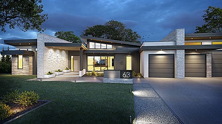 Contemporary Modern Elevation of Plan 83319