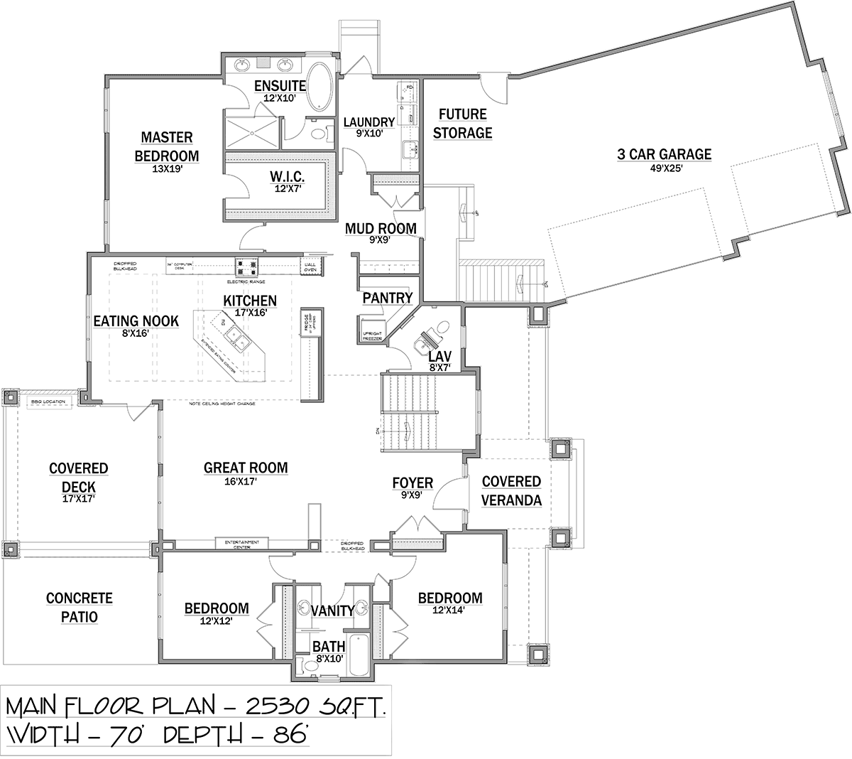 Craftsman Traditional Level One of Plan 83322