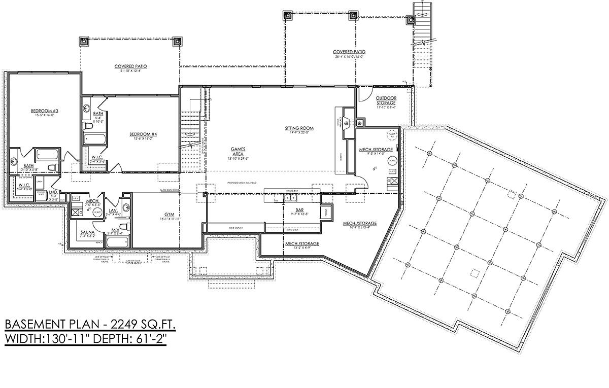 Prairie Style Lower Level of Plan 83325