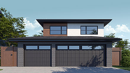Contemporary Elevation of Plan 83338