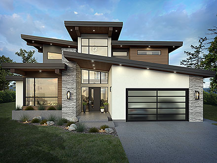 Contemporary Modern Elevation of Plan 83346