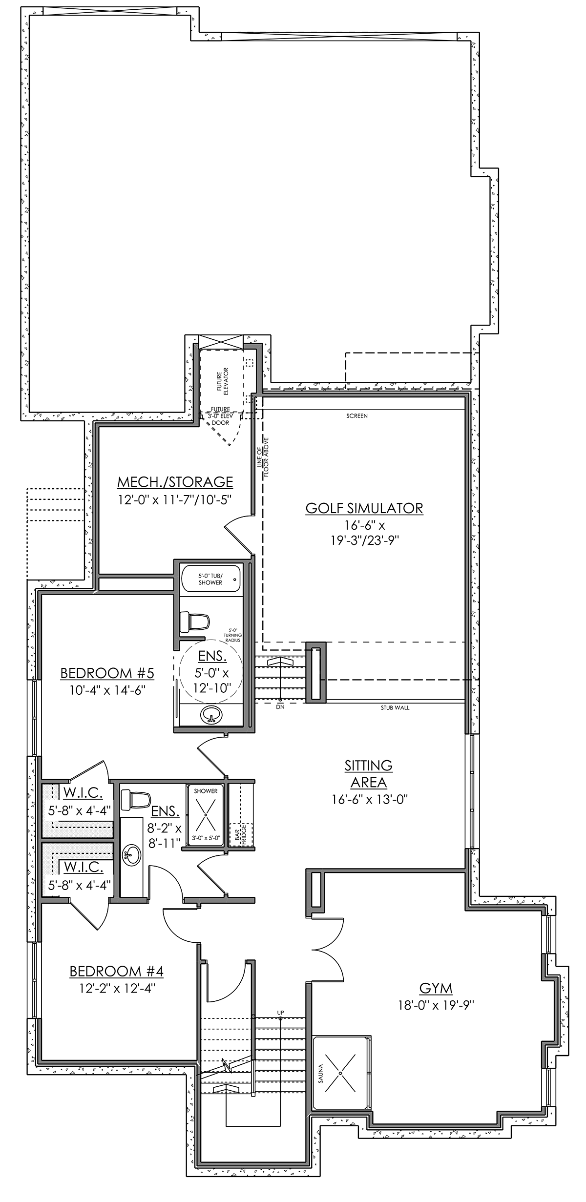 Contemporary Farmhouse Lower Level of Plan 83348