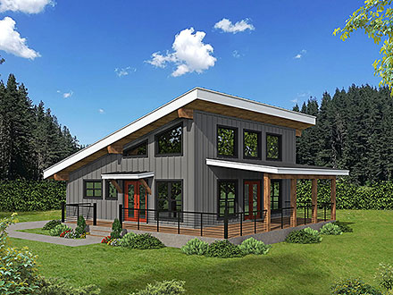 Contemporary Modern Elevation of Plan 83400