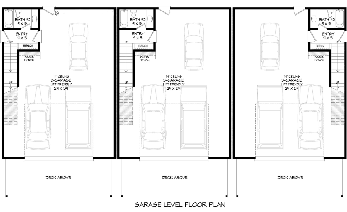 Contemporary Saltbox Southwest Level One of Plan 83401