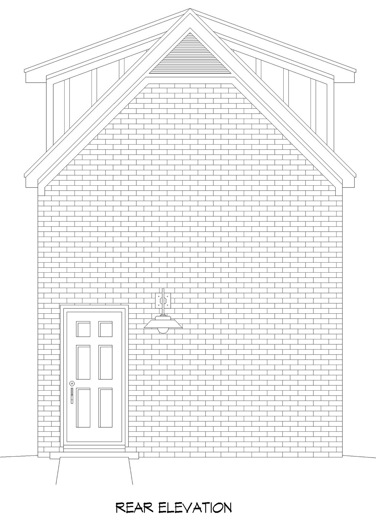 Contemporary Country Rear Elevation of Plan 83402