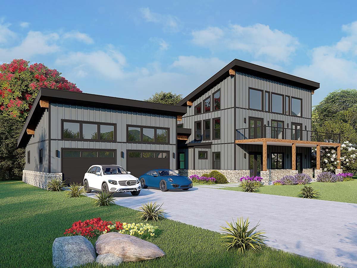 Contemporary, Modern Plan with 3212 Sq. Ft., 4 Bedrooms, 3 Bathrooms, 2 Car Garage Elevation