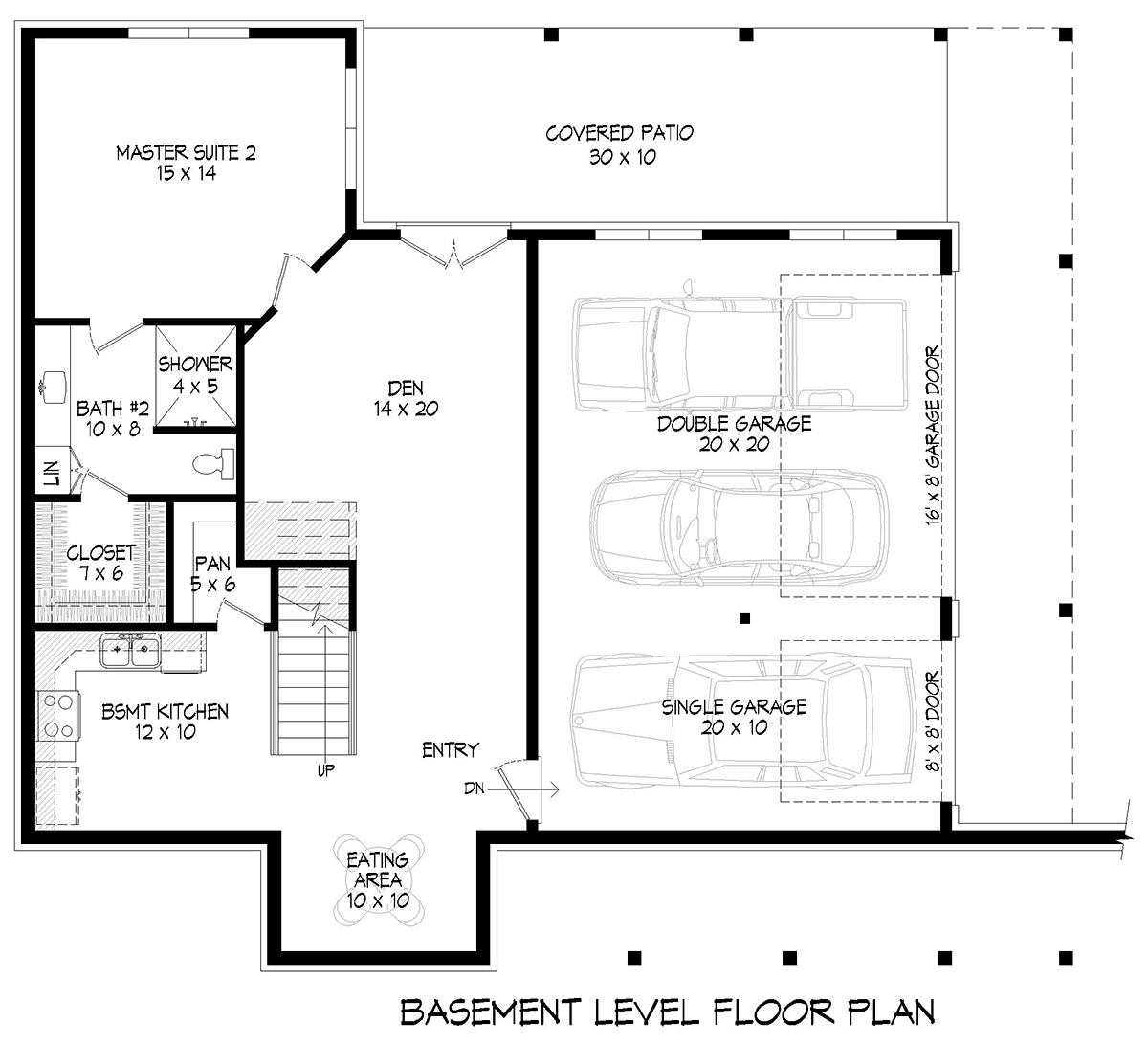 Contemporary Country Farmhouse New American Style Traditional Lower Level of Plan 83407