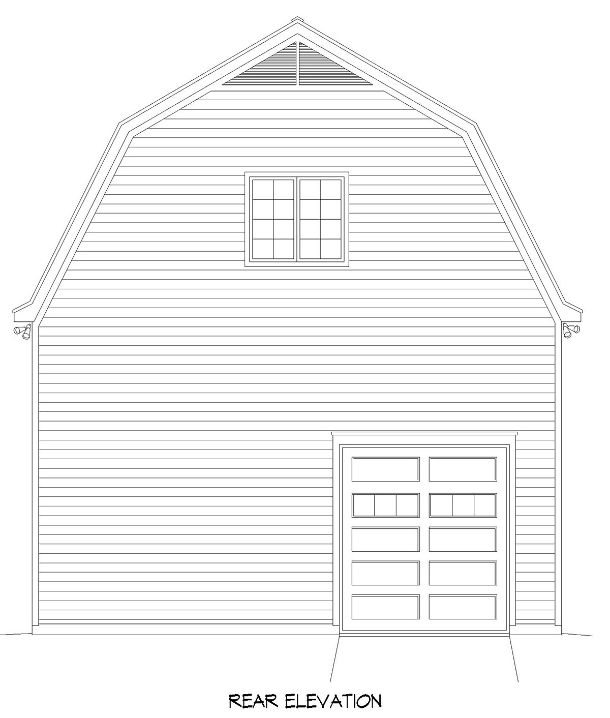 Garage-Living Plan 83408 Rear Elevation