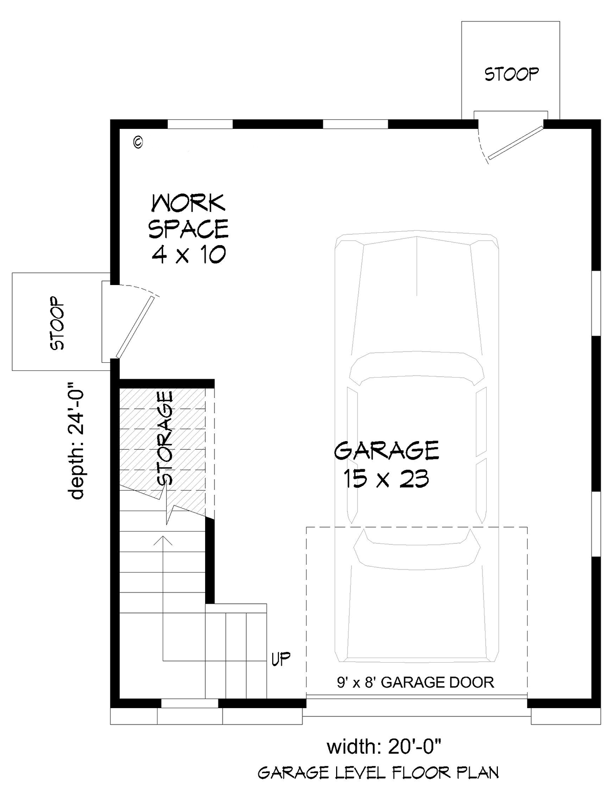 Garage Plan 83413 - 1 Car Garage Level One