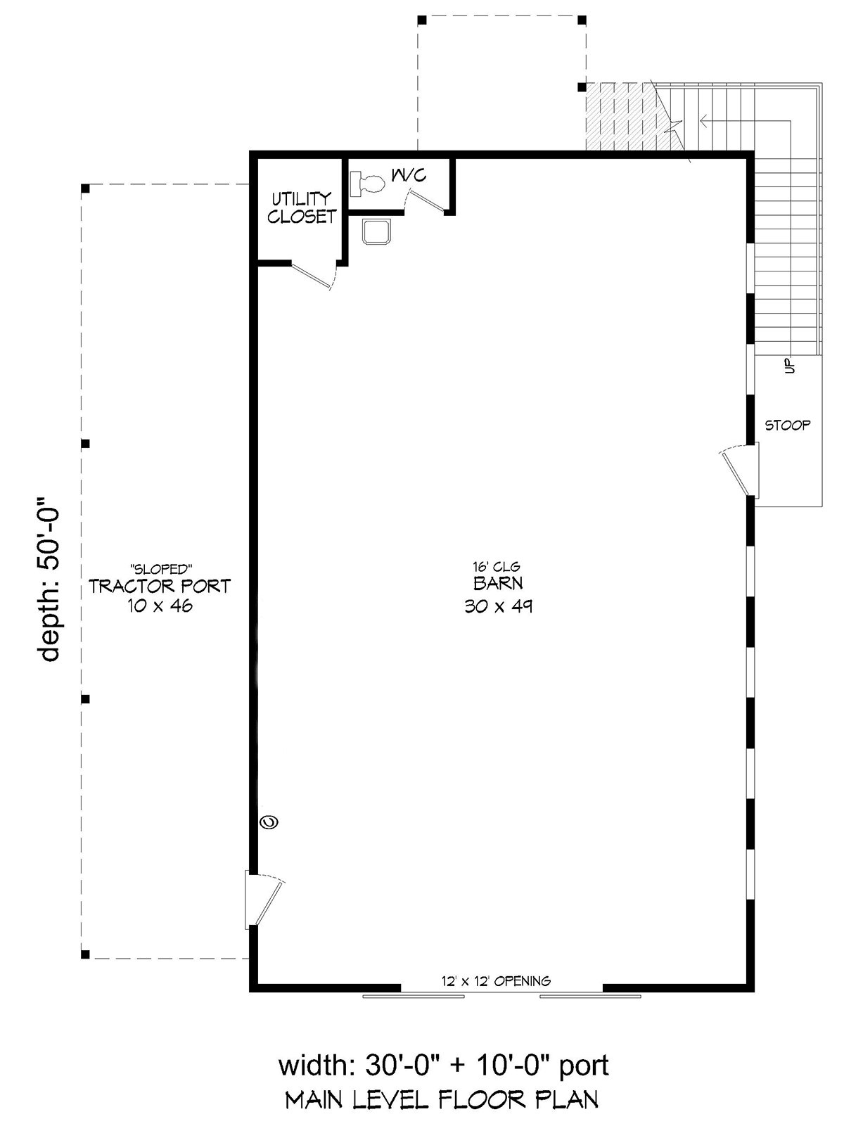 Barndominium Contemporary Cottage Country Farmhouse Level One of Plan 83414