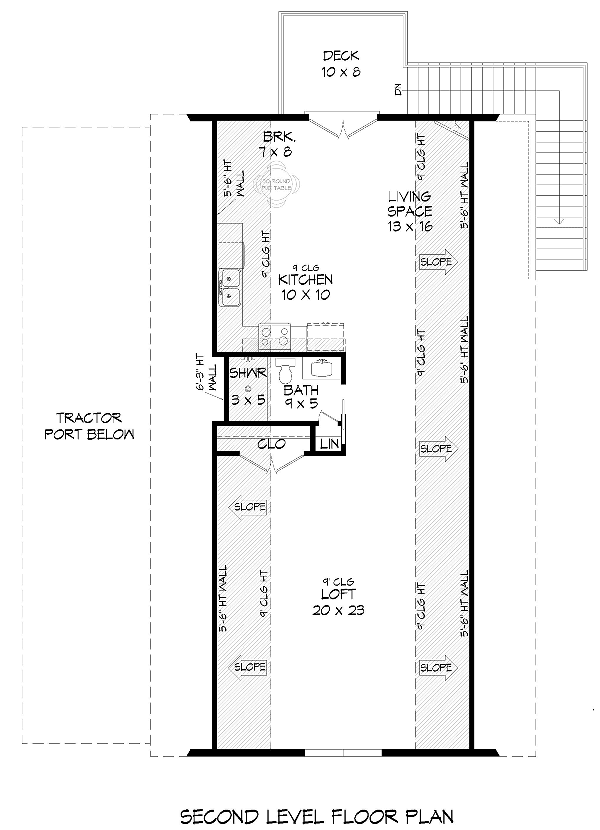 Barndominium Contemporary Cottage Country Farmhouse Level Two of Plan 83414