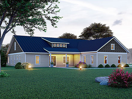 Country Farmhouse Ranch Traditional Elevation of Plan 83415