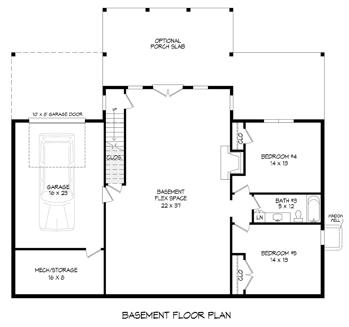 Contemporary Cottage Country Lower Level of Plan 83422