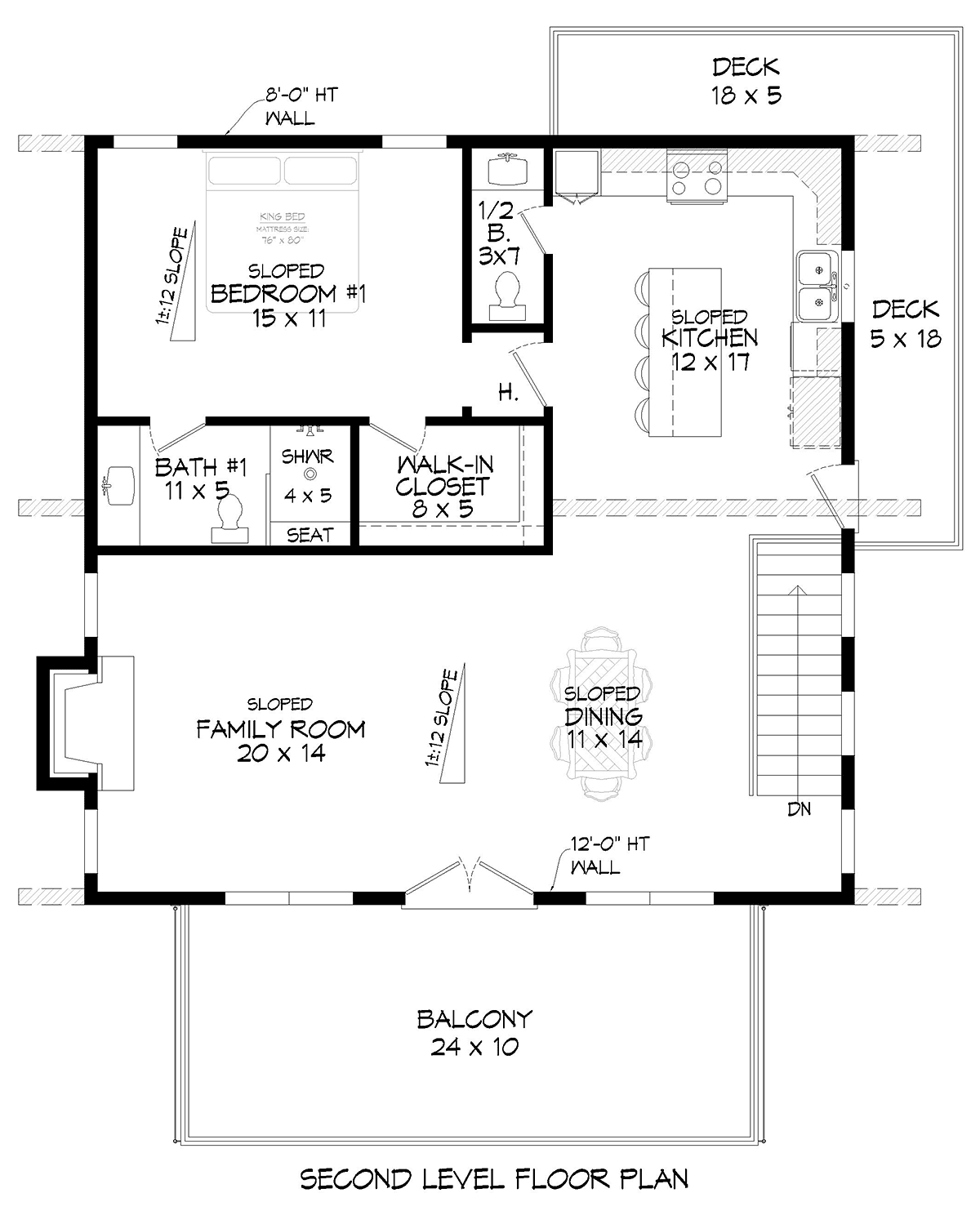 Cabin Coastal Contemporary Modern Level Two of Plan 83424