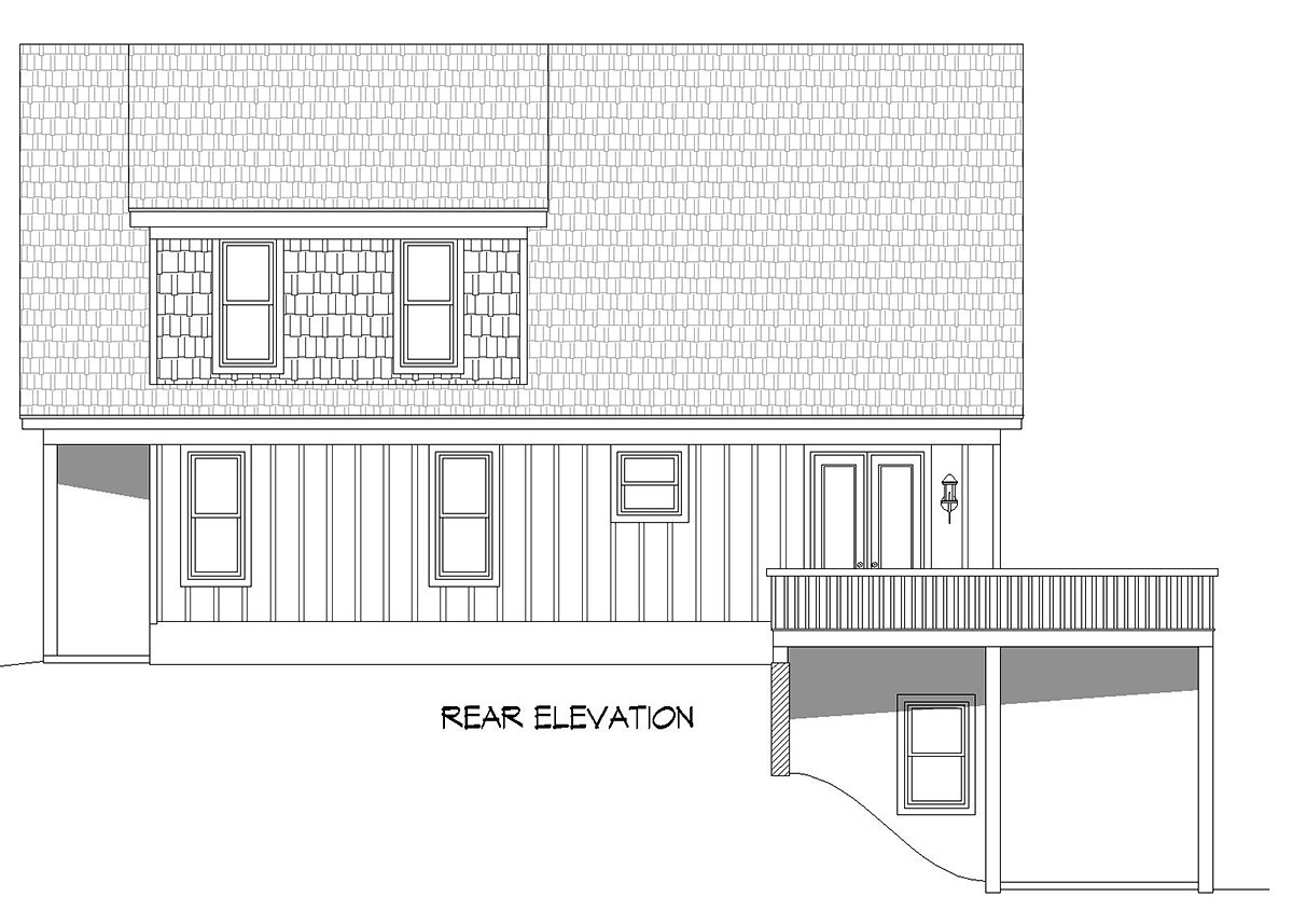 House Plan 83425 Rear Elevation