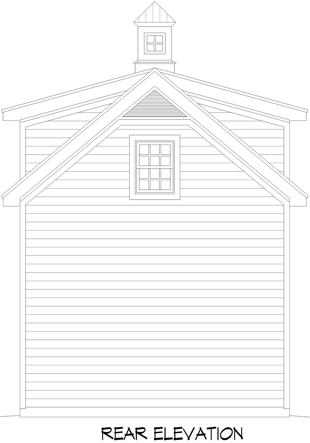 Country Prairie Style Rear Elevation of Plan 83428