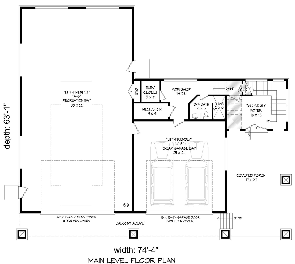 Coastal Contemporary Modern Level One of Plan 83434