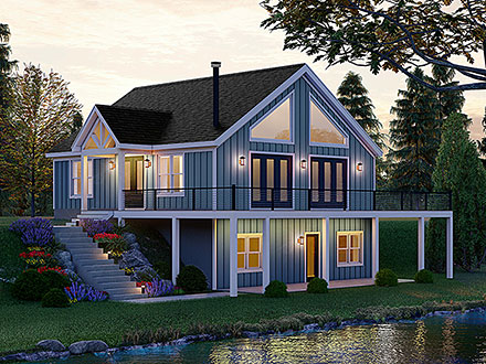 Colonial Country New American Style Prairie Style Ranch Traditional Elevation of Plan 83442