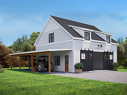 Country Farmhouse Traditional Elevation of Plan 83444