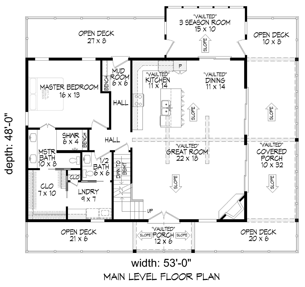 Country Craftsman Traditional Level One of Plan 83450