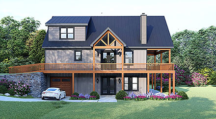 Country Craftsman Traditional Elevation of Plan 83450