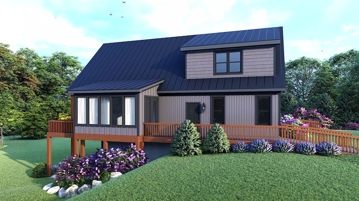 Country Craftsman Traditional Rear Elevation of Plan 83450