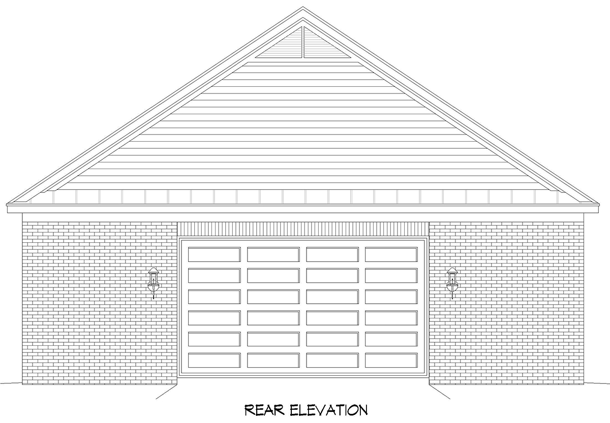 Country Traditional Rear Elevation of Plan 83451