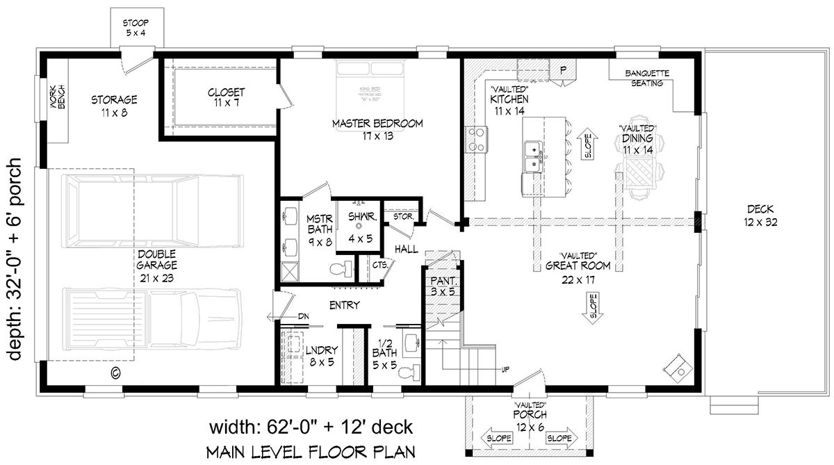 Cabin Country French Country Traditional Level One of Plan 83468