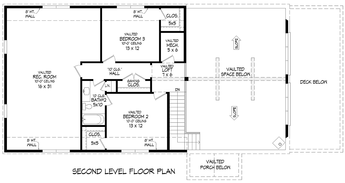 Cabin Country French Country Traditional Level Two of Plan 83468