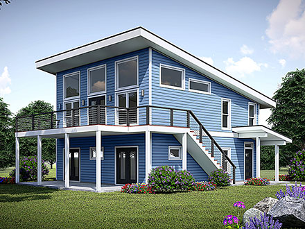Contemporary Modern Elevation of Plan 83470