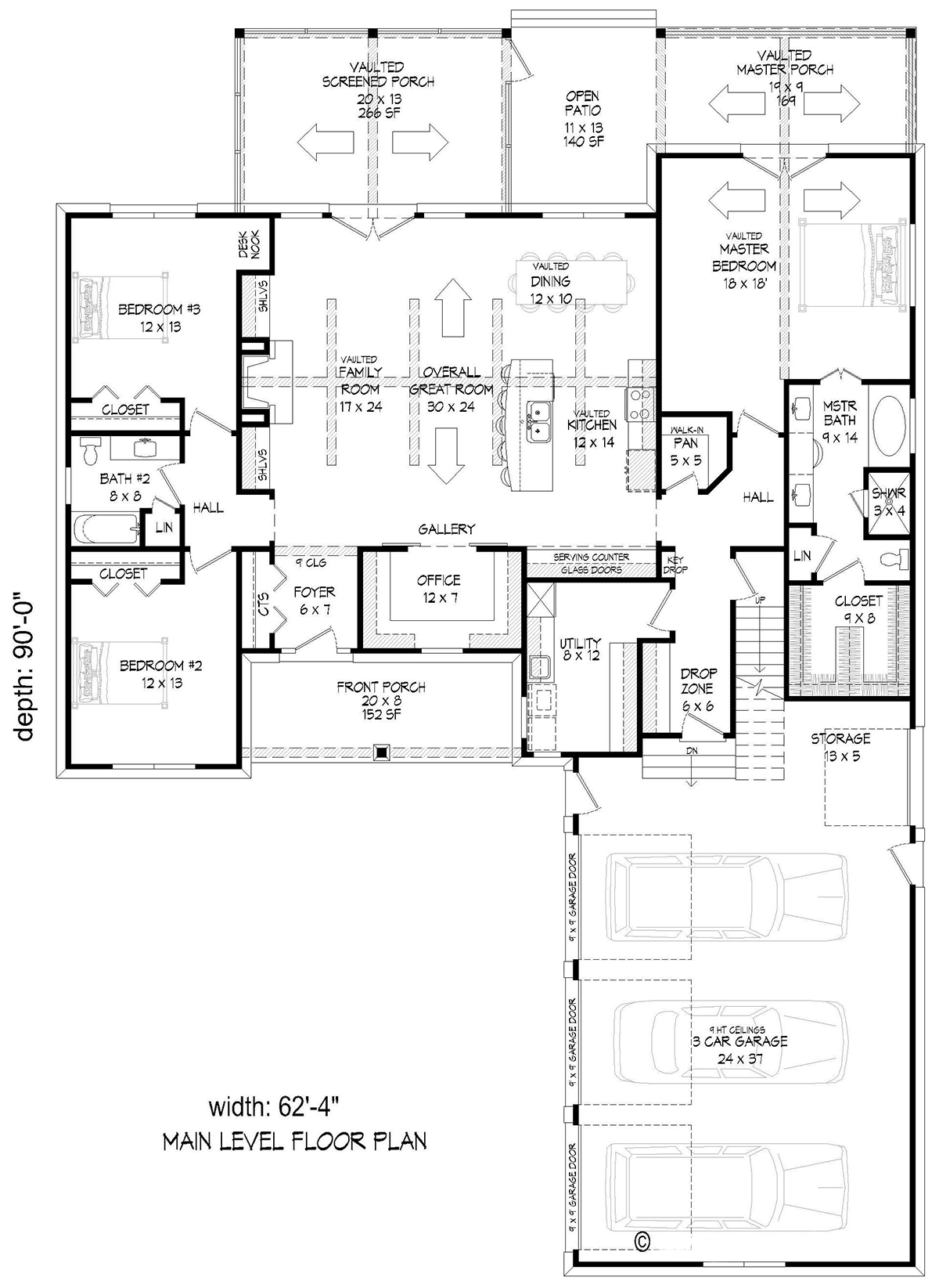 Country Craftsman Level One of Plan 83472