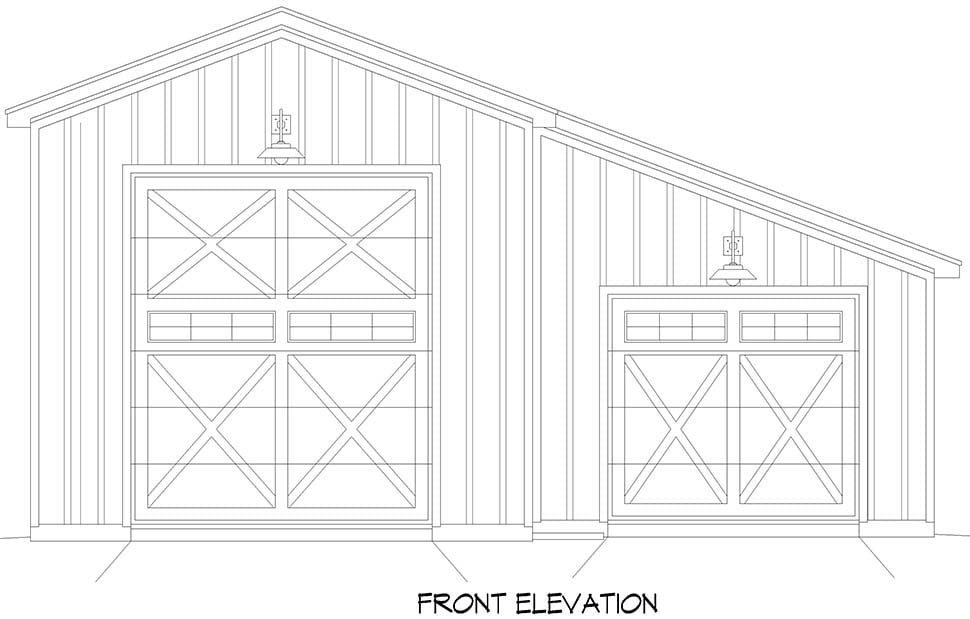 Plan 83474 Traditional Style 3 Car Garage Rv Storage