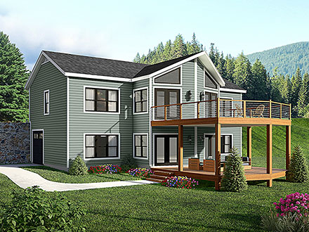Cabin Country Ranch Traditional Elevation of Plan 83478