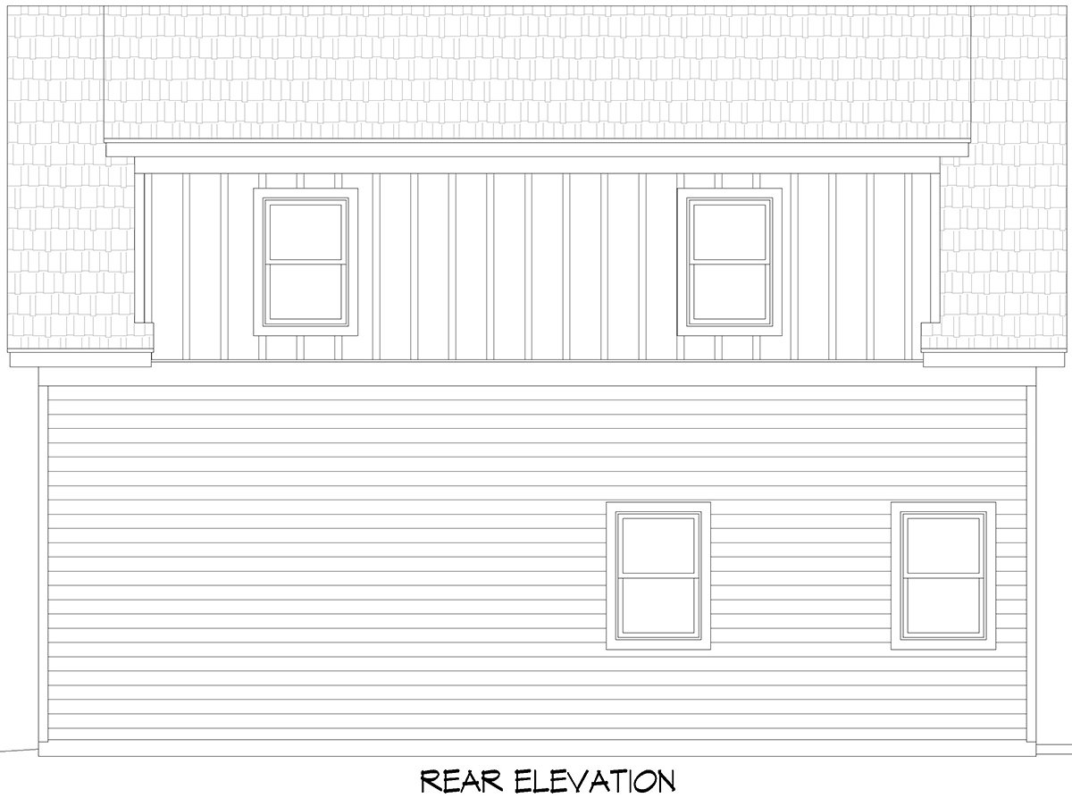 New American Style Traditional Rear Elevation of Plan 83486