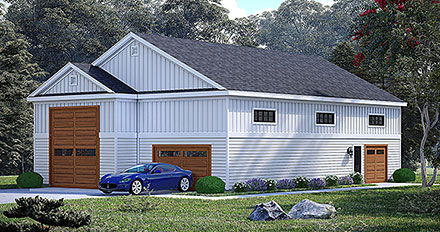 Cottage Farmhouse New American Style Traditional Elevation of Plan 83488