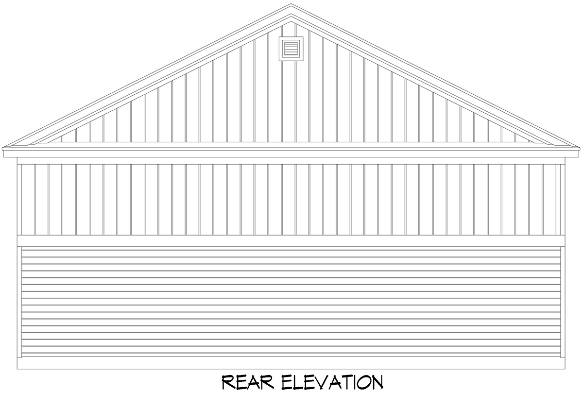 Cottage Farmhouse New American Style Traditional Rear Elevation of Plan 83488