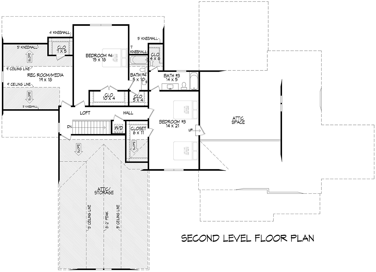 New American Style Prairie Style Traditional Level Two of Plan 83494
