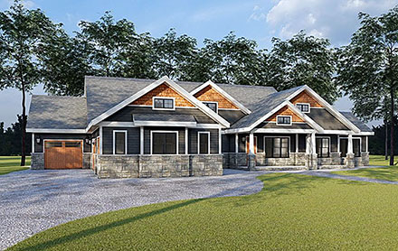 New American Style Prairie Style Traditional Elevation of Plan 83494