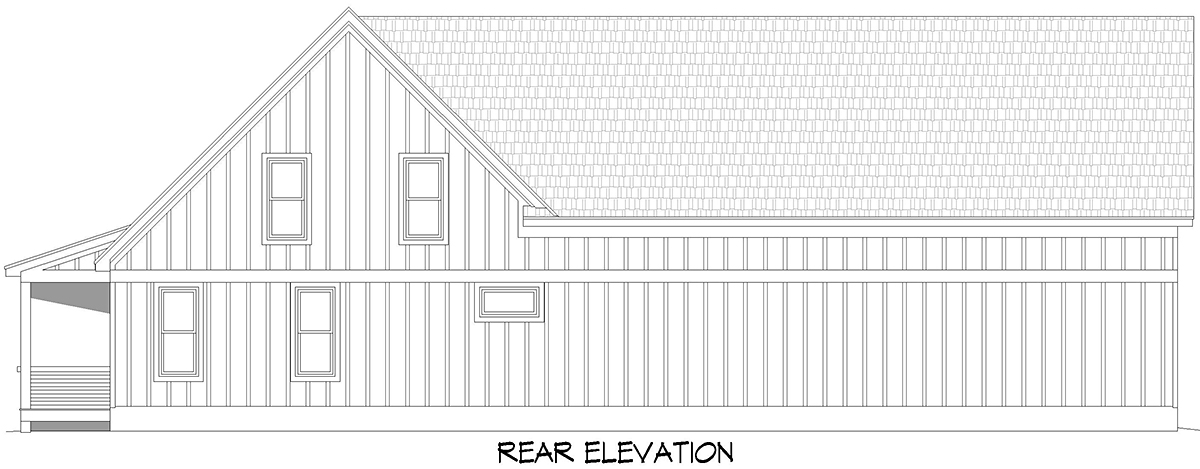 Country Craftsman Farmhouse New American Style Ranch Traditional Rear Elevation of Plan 83496