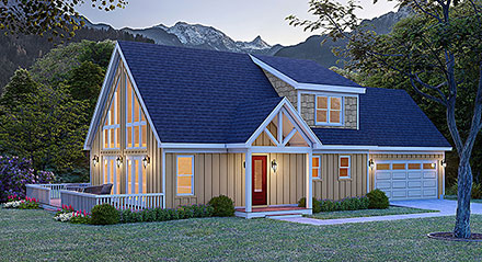 Country Farmhouse New American Style Ranch Traditional Elevation of Plan 83497