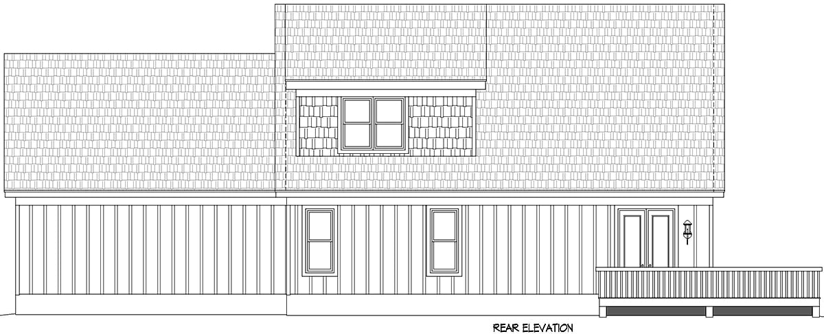 Country Farmhouse New American Style Ranch Traditional Rear Elevation of Plan 83497