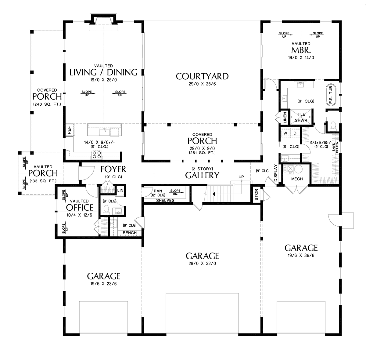 Barndominium Country Farmhouse Level One of Plan 83503