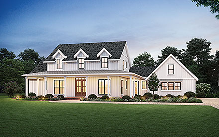 Country Farmhouse Elevation of Plan 83509