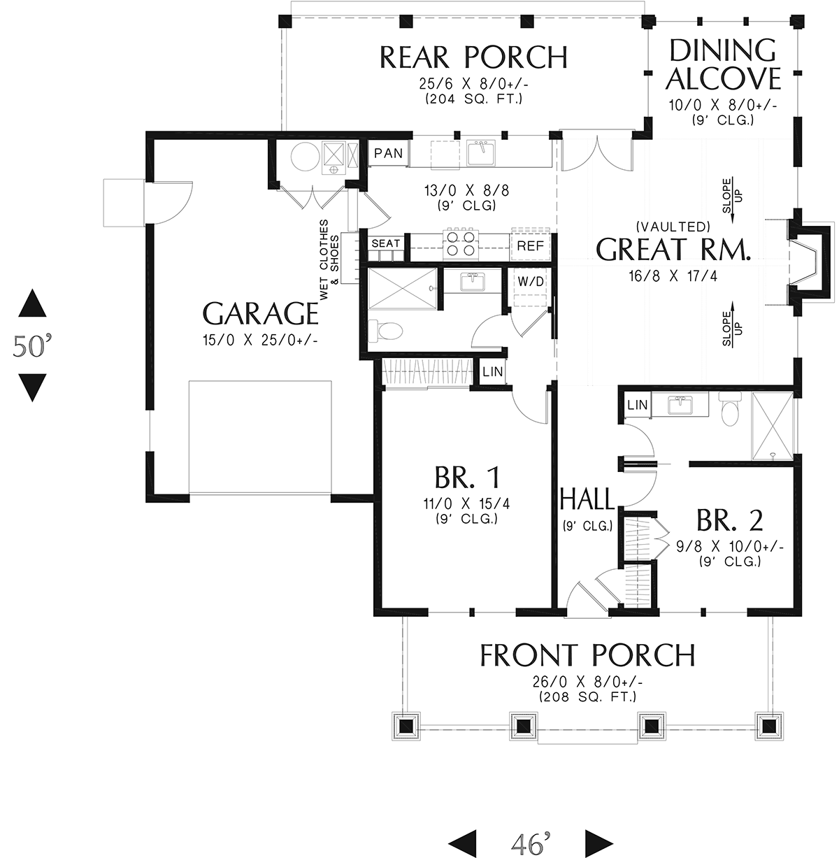 Cottage Craftsman Level One of Plan 83512