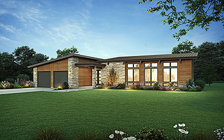 Contemporary Modern Elevation of Plan 83518