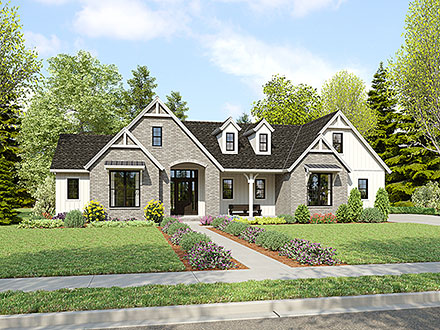 Country Farmhouse Elevation of Plan 83519