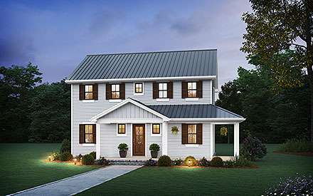 Country Farmhouse Elevation of Plan 83524